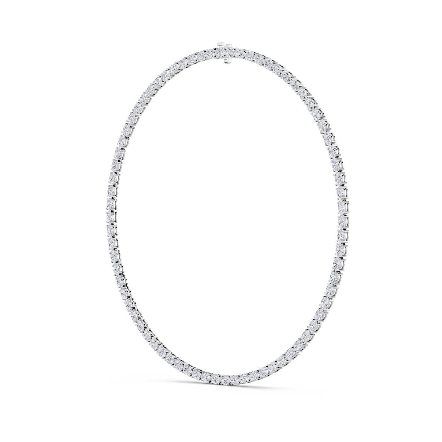Oval Lab Diamond Tennis Necklace