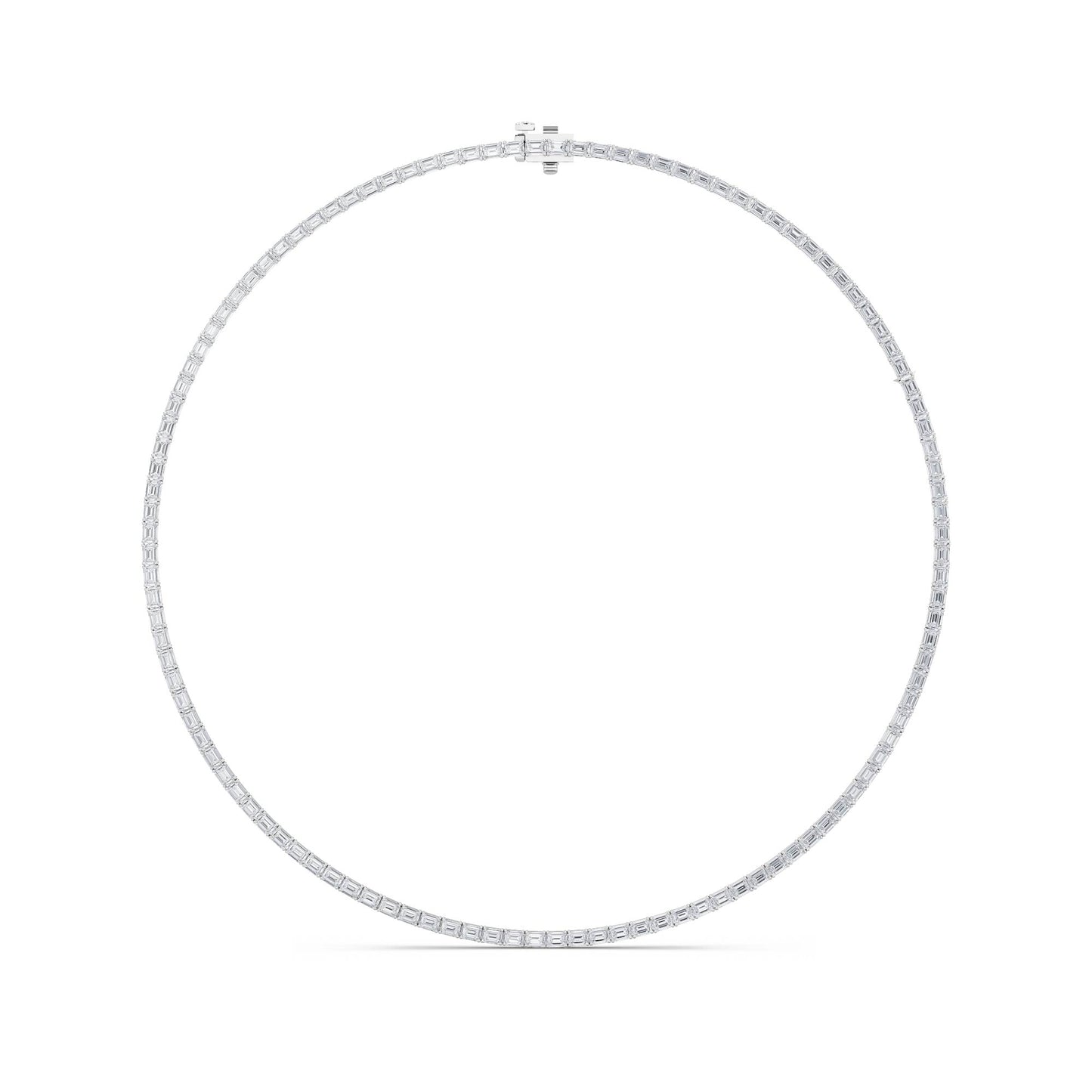 Emerald Cut Lab Diamond Tennis Necklace