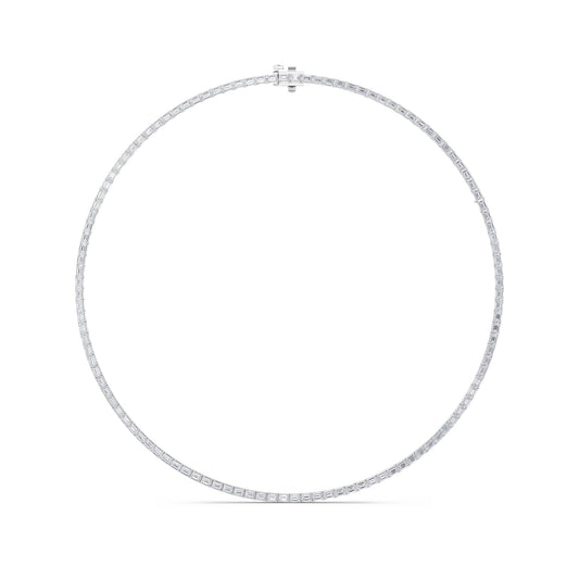 Emerald Cut Lab Diamond Tennis Necklace