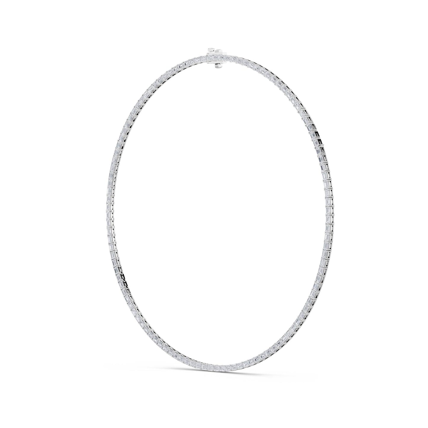 Emerald Cut Lab Diamond Tennis Necklace