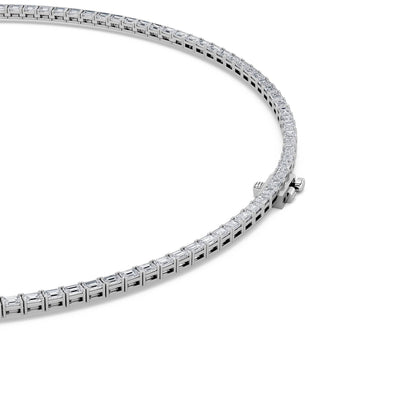 Emerald Cut Lab Diamond Tennis Necklace