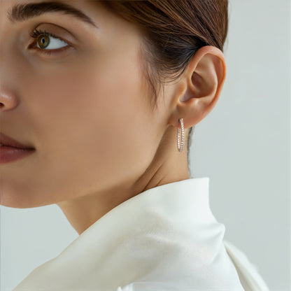 Inside Out Round Lab Diamond Hoop Earrings