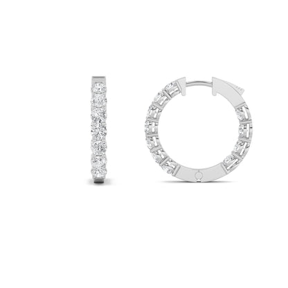 Inside Out Round Lab Diamond Hoop Earrings