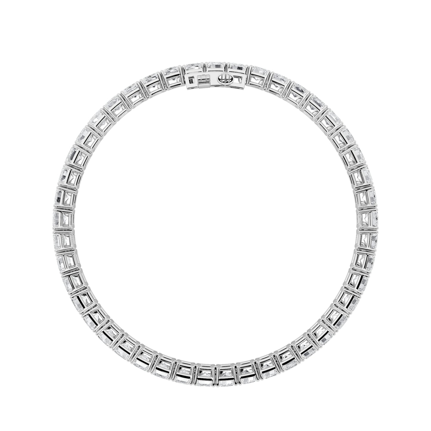 Emerald Cut Lab Diamond North-South Tennis Bracelet