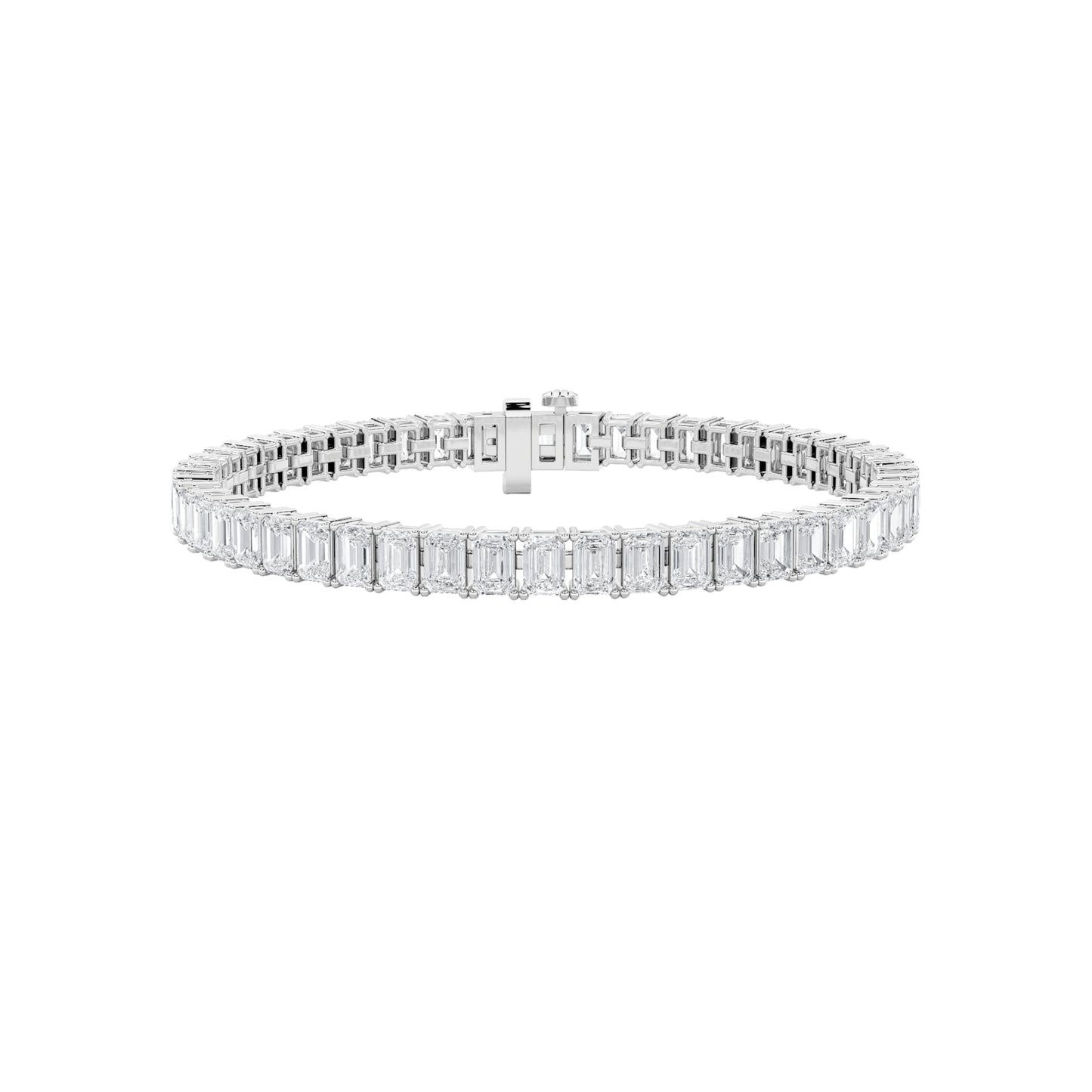 Emerald Cut Lab Diamond North-South Tennis Bracelet