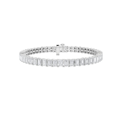 Emerald Cut Lab Diamond North-South Tennis Bracelet