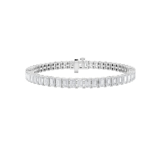Emerald Cut Lab Diamond North-South Tennis Bracelet