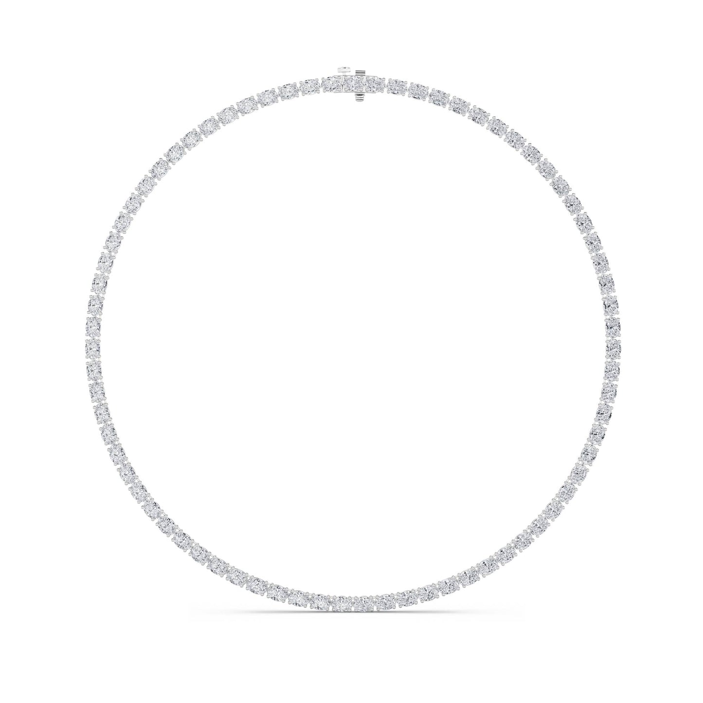 Oval Lab Diamond Tennis Necklace