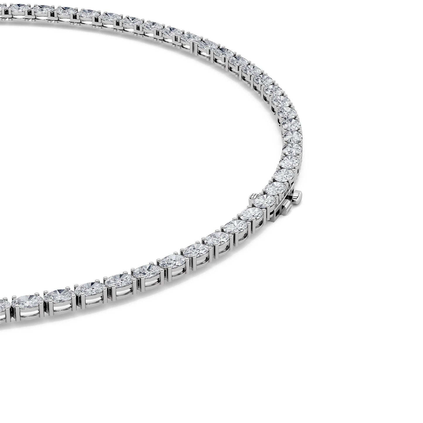 Oval Lab Diamond Tennis Necklace