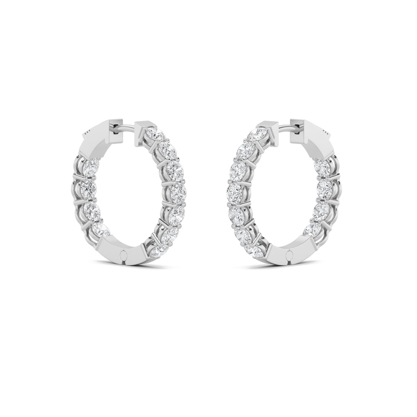 Inside Out Round Lab Diamond Hoop Earrings