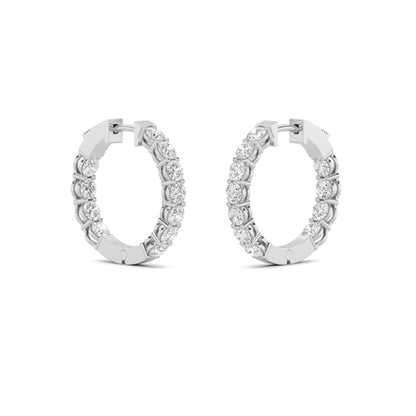 Inside Out Round Lab Diamond Hoop Earrings