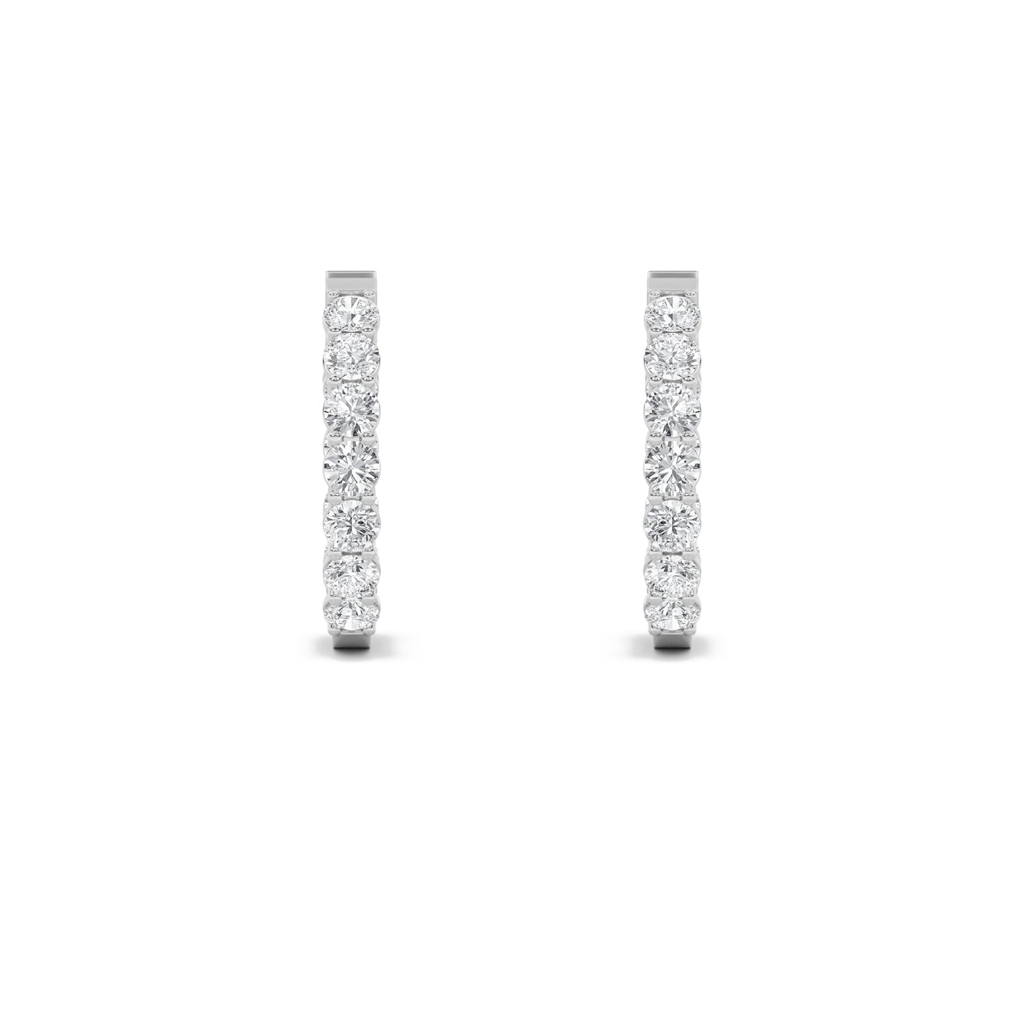 Inside Out Round Lab Diamond Hoop Earrings
