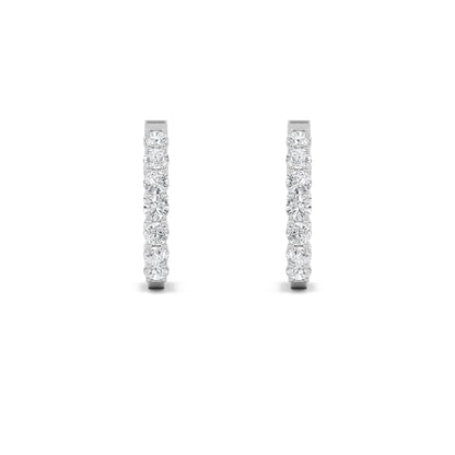 Inside Out Round Lab Diamond Hoop Earrings