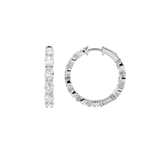 Inside Out Oval Lab Diamond Hoop Earrings