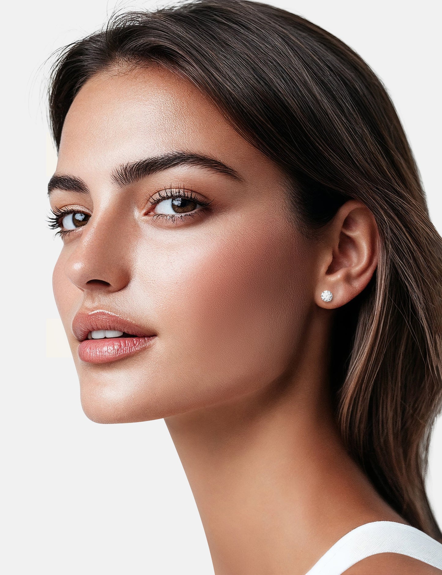 Round Lab Diamond Studs